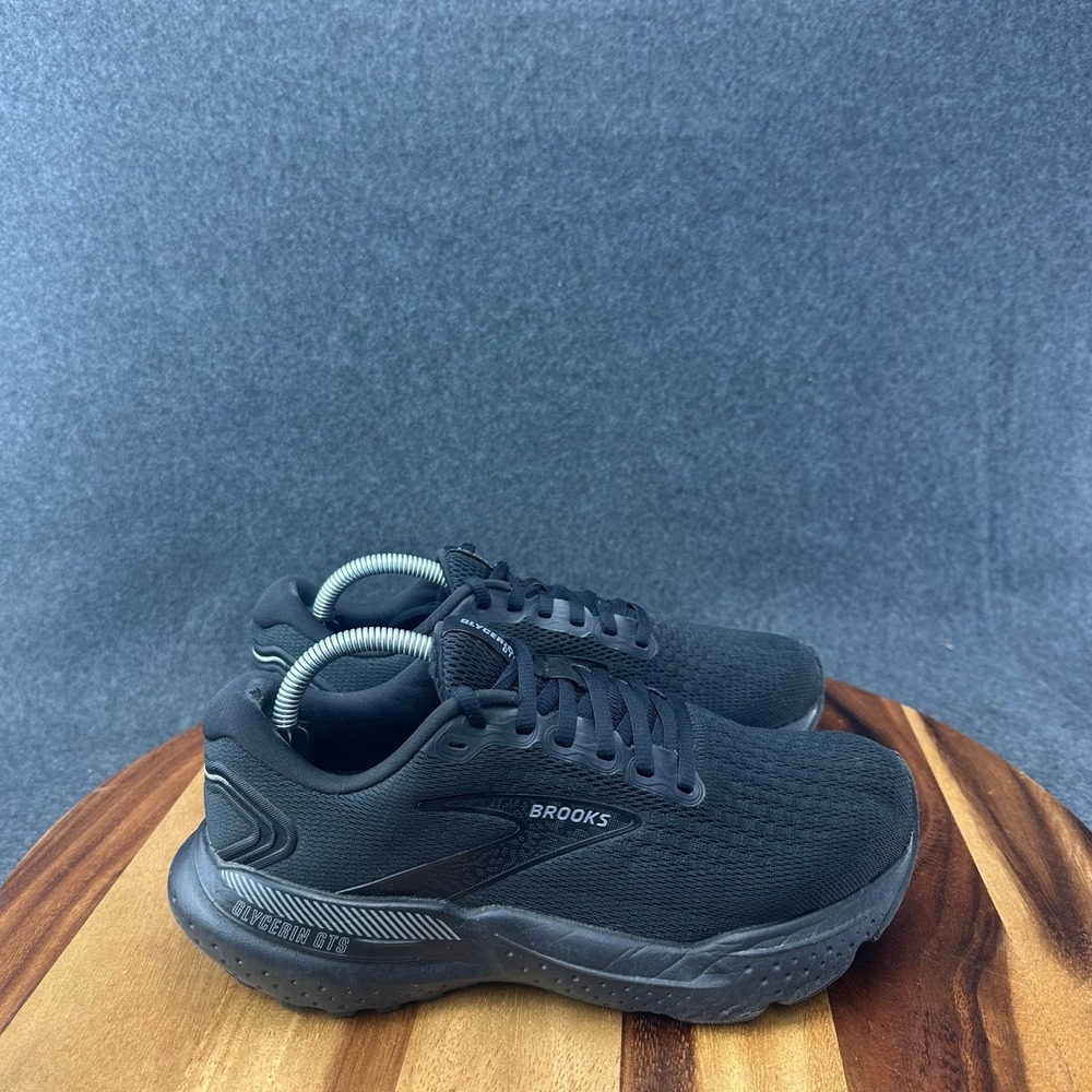 Brooks Glycerin GTS 21 Womens 7 D Wide Black Athletic Running Shoes Sneakers